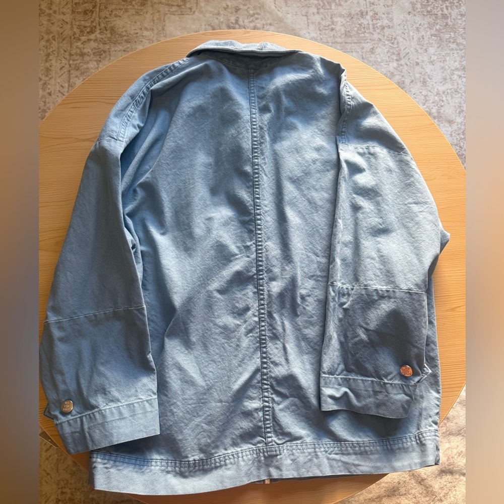 Free People Blue Utility Canvas Jacket NWT Size L - Picture 4 of 12